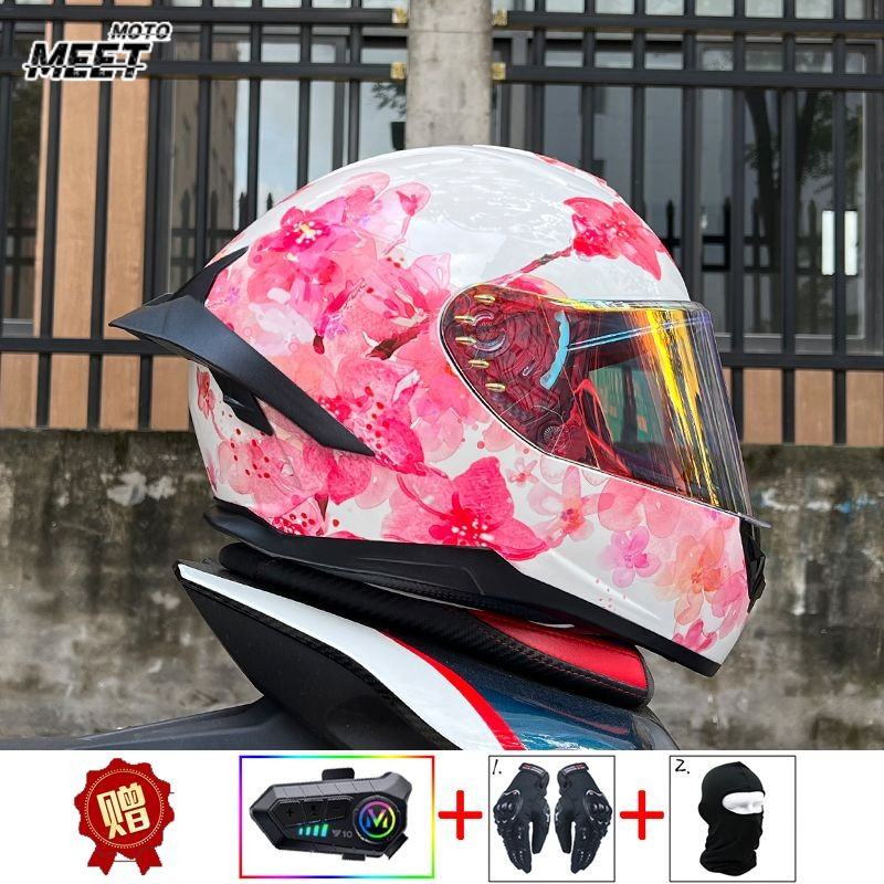 Full Face Motorcycle Helmet With Bluetooth - ORZ 오토바이 블루투스 헬멧 남성용 여성용