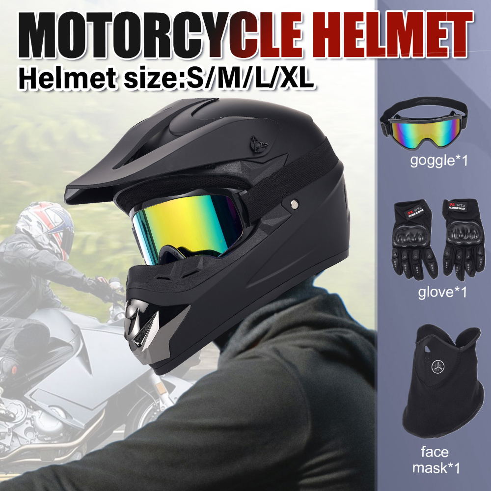 Off Road Motocross Helmet Goggles Set - 오프로드 오토바이 헬멧 4종 세트 성인용