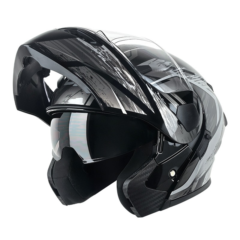 Modular Flip Up Motorcycle Helmet Dot Approved - 듀얼 바이저 모듈식 플립업 오토바이 헬멧,