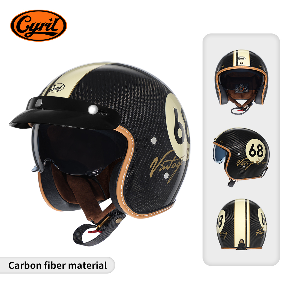 Carbon Fiber Lightweight Motorcycle Helmet - 경량 탄소 섬유 오픈 페이스 오토바이