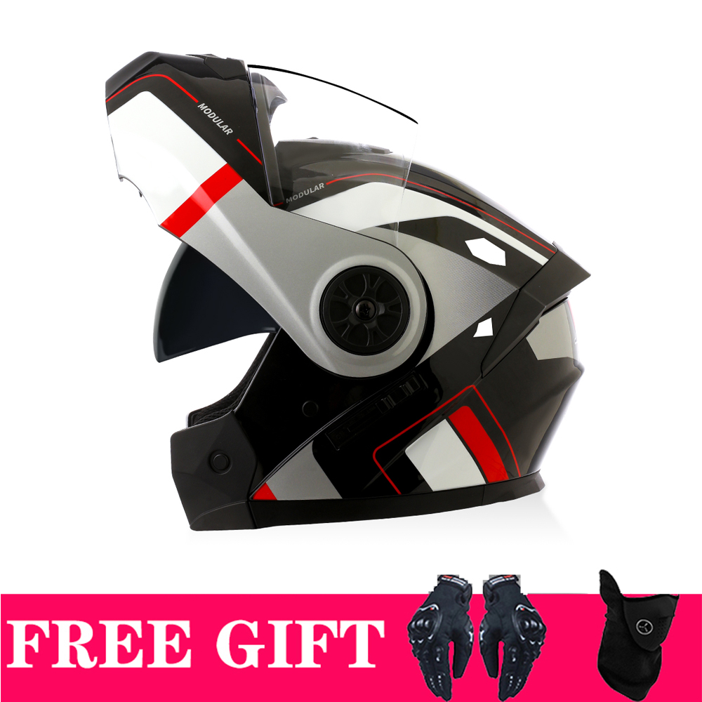 Full Face Motorcycle Helmet With Bluetooth - 더블 바이저 블루투스 헬멧 모듈 형