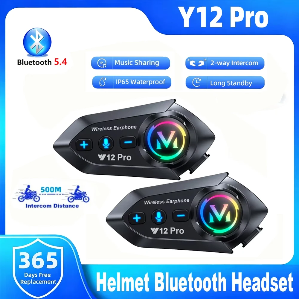 Full Face Motorcycle Helmet With Bluetooth - Y12 Pro 오토바이 헬멧 블루투스 인터콤