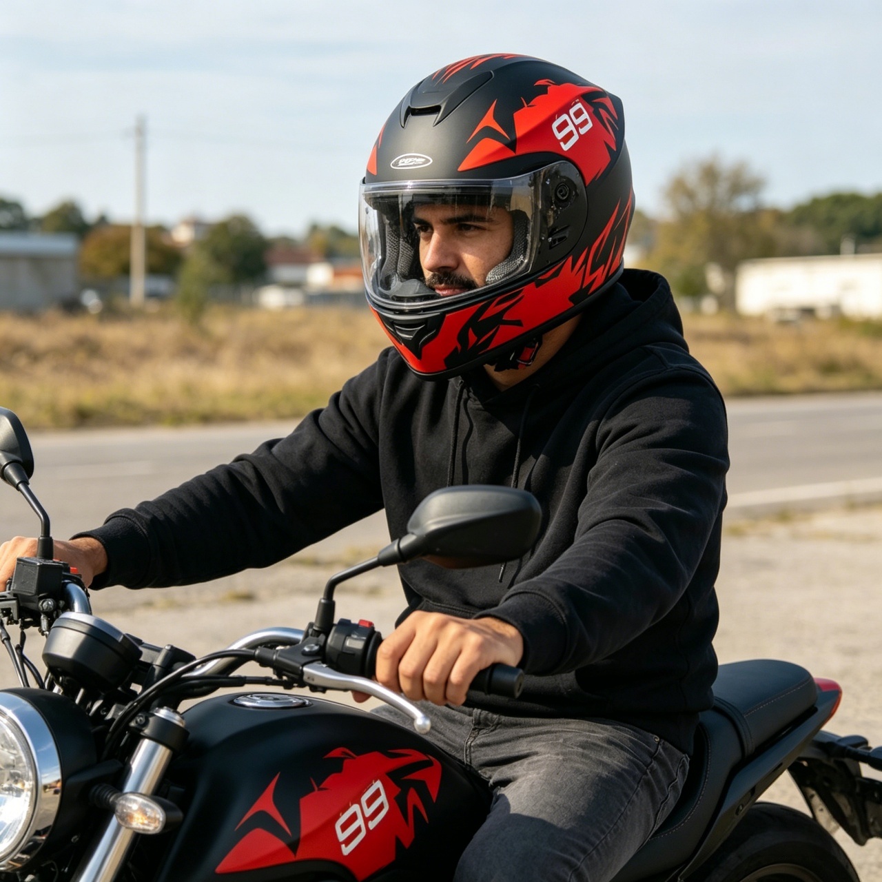 Dual Visor Motorcycle Racing Helmet - 남성용 풀페이스 오토바이 헬멧 듀얼 바이저