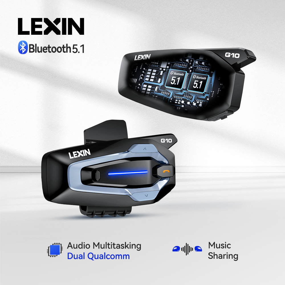 Full Face Motorcycle Helmet With Bluetooth - NEW-LEXIN G10 오토바이 헬멧 인터콤, 8명