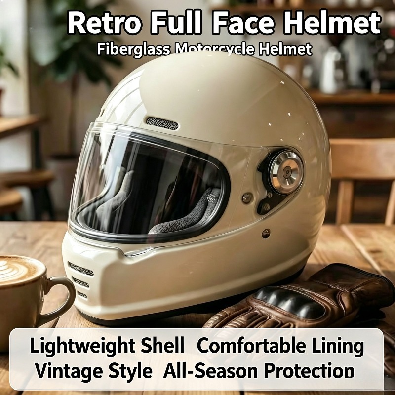 Carbon Fiber Lightweight Motorcycle Helmet - 카본 파이버 레트로 헬멧 오토바이 풀