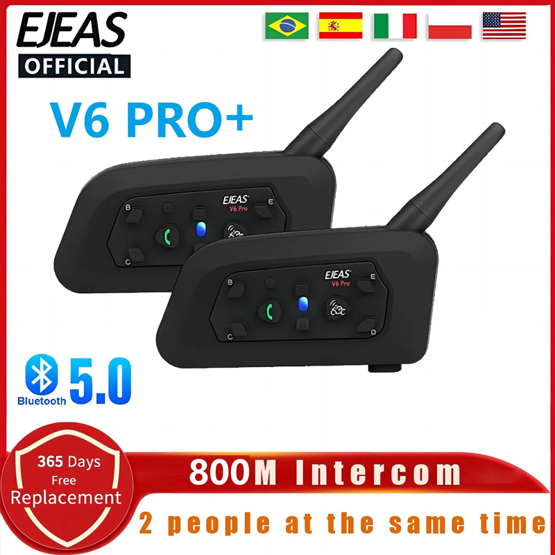 Universal Motorcycle Helmet Intercom Headset - EJEAS V6 PRO + 오토바이 헬멧