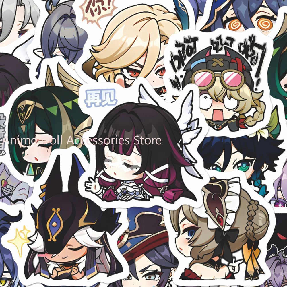 Motorcycle Helmets - 64PCS Genshin Impact Moon Maiden 애니메이션