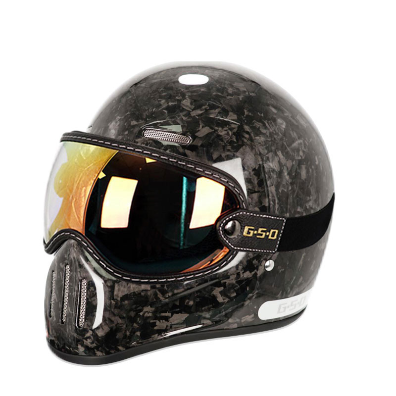 레트로 탄소 섬유 풀페이스 헬멧, 개성 있는 경량 쉘  - Carbon Fiber Lightweight Motorcycle Helmet 리뷰 및 가격