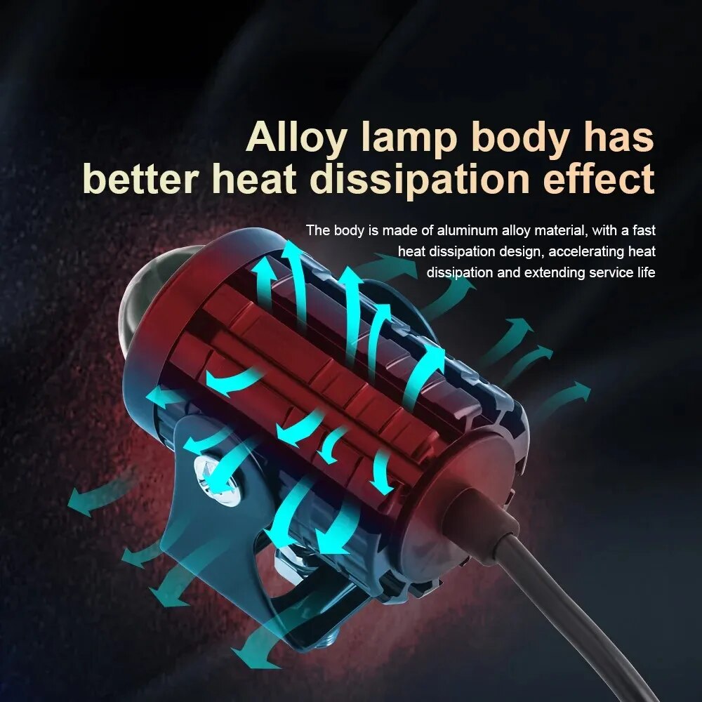 1/2PCS 범용 오토바이 LED 헤드 라이트 프로젝터 - Universal Motorcycle Led Headlight Projector 리뷰 및 가격