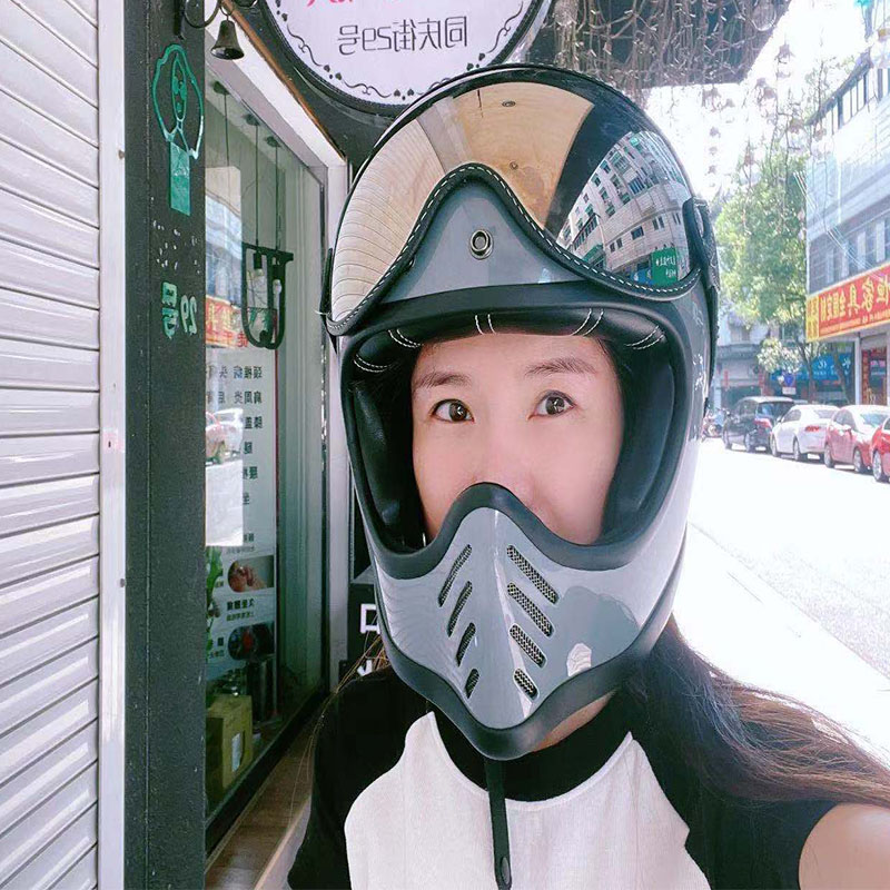 유리섬유 무료 배송 오픈 페이스 오토바이 헬멧 레트로  - Vintage Open Face Retro Helmet 리뷰 및 가격