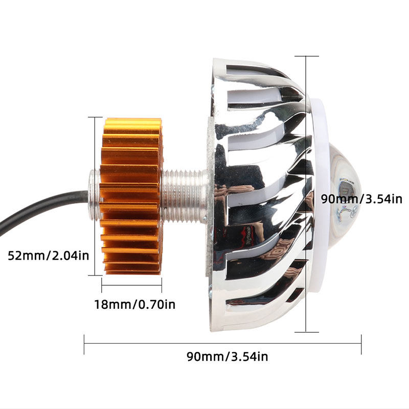 1개 오토바이 헤드라이트 듀얼 헤일로 LED 엔젤 데빌 - Universal Motorcycle Led Headlight Projector 리뷰 및 가격