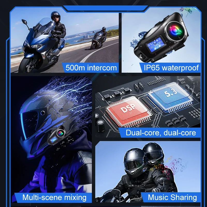 대형 스크린 디스플레이 헬멧 인터콤 오토바이 블루투스  - Universal Motorcycle Helmet Intercom Headset 리뷰 및 가격