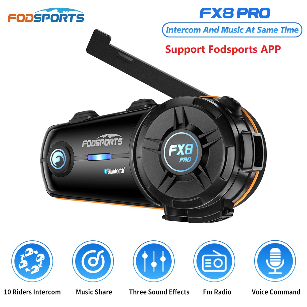 Fodsports FX8 Pro 오토바이 인터콤 블루투 - Universal Motorcycle Helmet Intercom Headset 리뷰 및 가격
