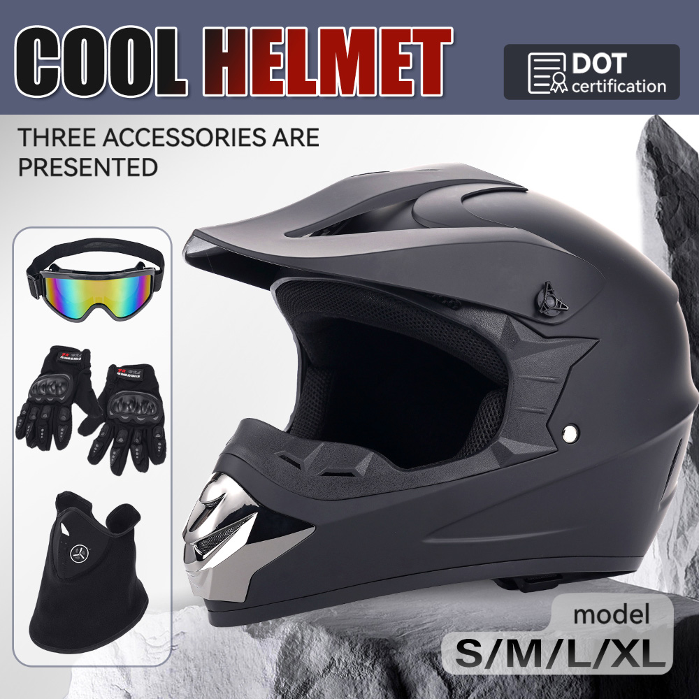 오프로드 오토바이 헬멧 4종 세트 성인용 DOT 인증  - Off Road Motocross Helmet Goggles Set 리뷰 및 가격