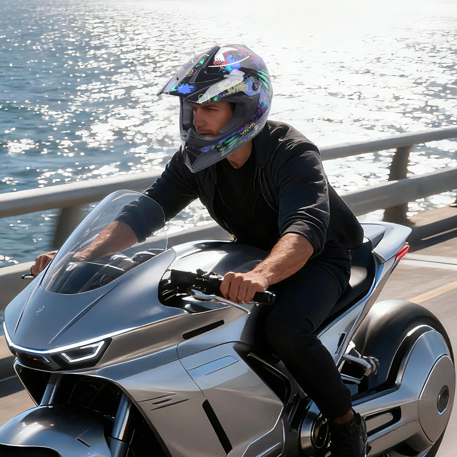 모토크로스 헬멧 키트, 오토바이 풀페이스 헬멧 세트 M - Off Road Motocross Helmet Goggles Set 리뷰 및 가격