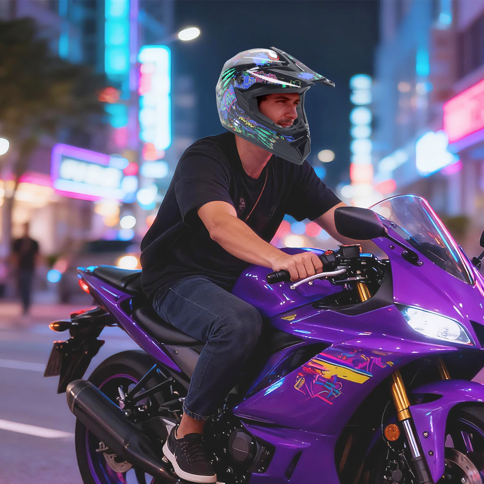 모토크로스 헬멧 키트, 오토바이 풀페이스 헬멧 세트 M - Off Road Motocross Helmet Goggles Set 리뷰 및 가격