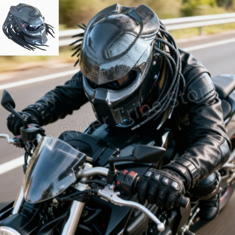 HOT 레이싱 프레데터 카본 파이버 풀페이스 오토바이  - Custom Predator Motorcycle Helmet 리뷰 및 가격