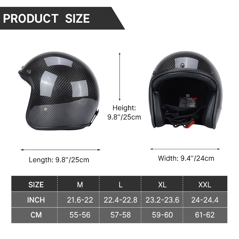 슈퍼 경량 탄소 섬유 빈티지 헬멧 3/4 제트 스쿠터  - Carbon Fiber Lightweight Motorcycle Helmet 리뷰 및 가격