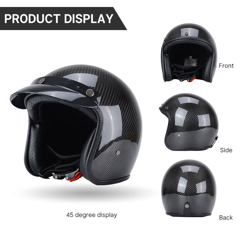 슈퍼 경량 탄소 섬유 빈티지 헬멧 3/4 제트 스쿠터  - Carbon Fiber Lightweight Motorcycle Helmet 리뷰 및 가격