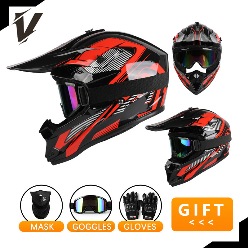 오프로드 오토바이 헬멧 세트, 남녀 야외 라이딩용 고글 - Off Road Motocross Helmet Goggles Set 리뷰 및 가격