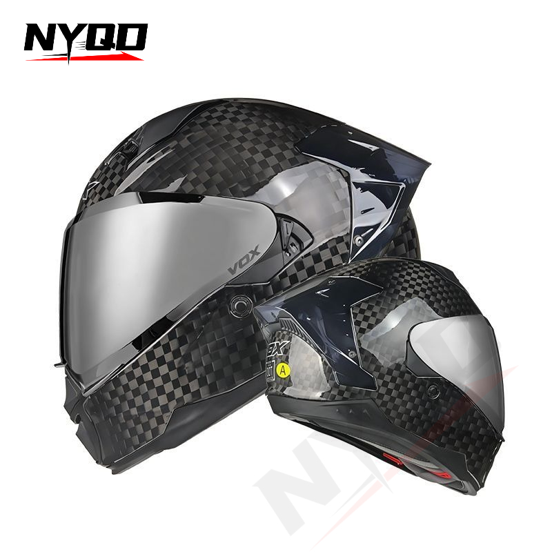 카본 파이버 풀페이스 오토바이 헬멧 F605 듀얼 바이 - Dual Visor Motorcycle Racing Helmet 리뷰 및 가격