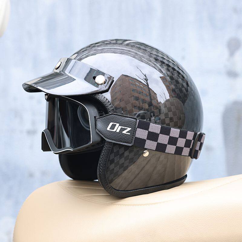 2026 카본 파이버 빈티지 헬멧 오토바이 헬멧 3/4 - Carbon Fiber Lightweight Motorcycle Helmet 리뷰 및 가격