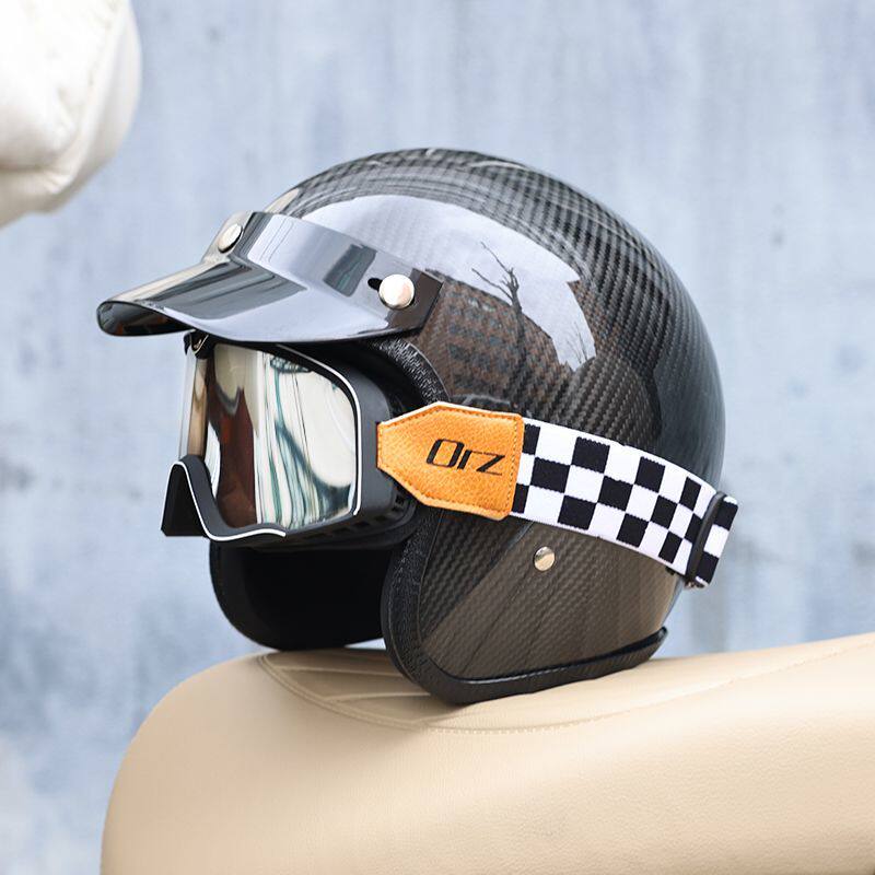 2026 카본 파이버 빈티지 헬멧 오토바이 헬멧 3/4 - Carbon Fiber Lightweight Motorcycle Helmet 리뷰 및 가격