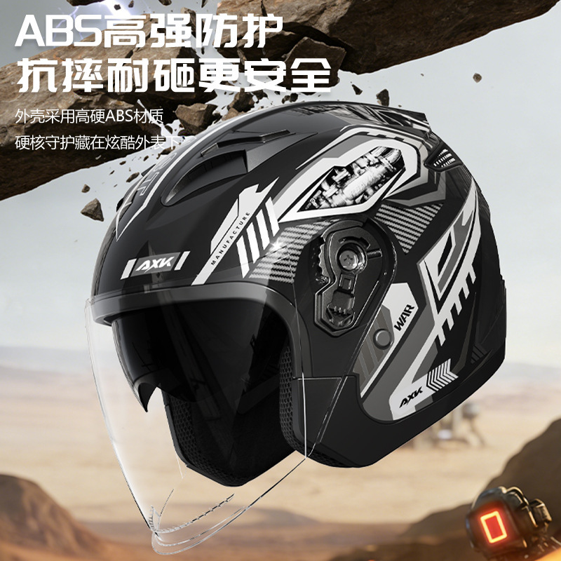 3/4 오픈 페이스 레트로 오토바이 헬멧 듀얼 바이저  - Dual Visor Motorcycle Racing Helmet 리뷰 및 가격