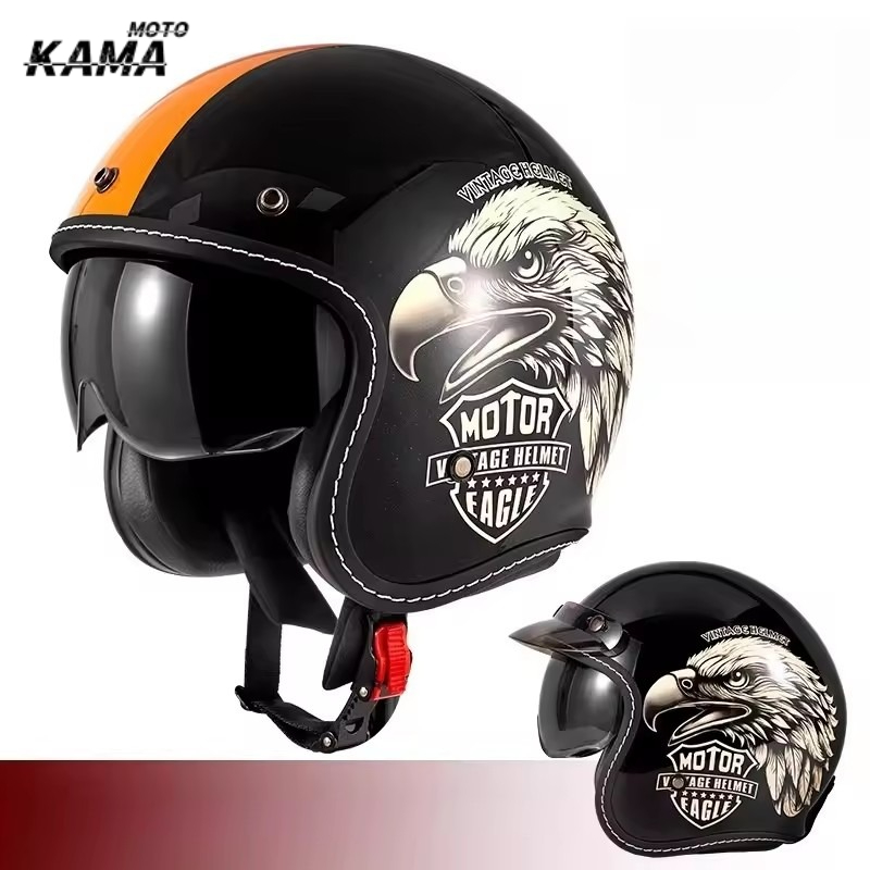 오픈 페이스 오토바이 헬멧 빈티지 모토 헬멧 유니크 레 - Vintage Open Face Retro Helmet 리뷰 및 가격